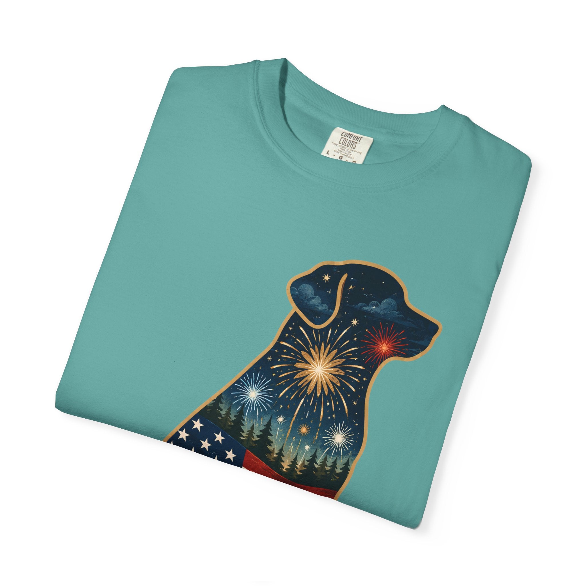 Patriotic Labrador T-Shirt — "America's 250th 1776–2026" Dog Flag Tee