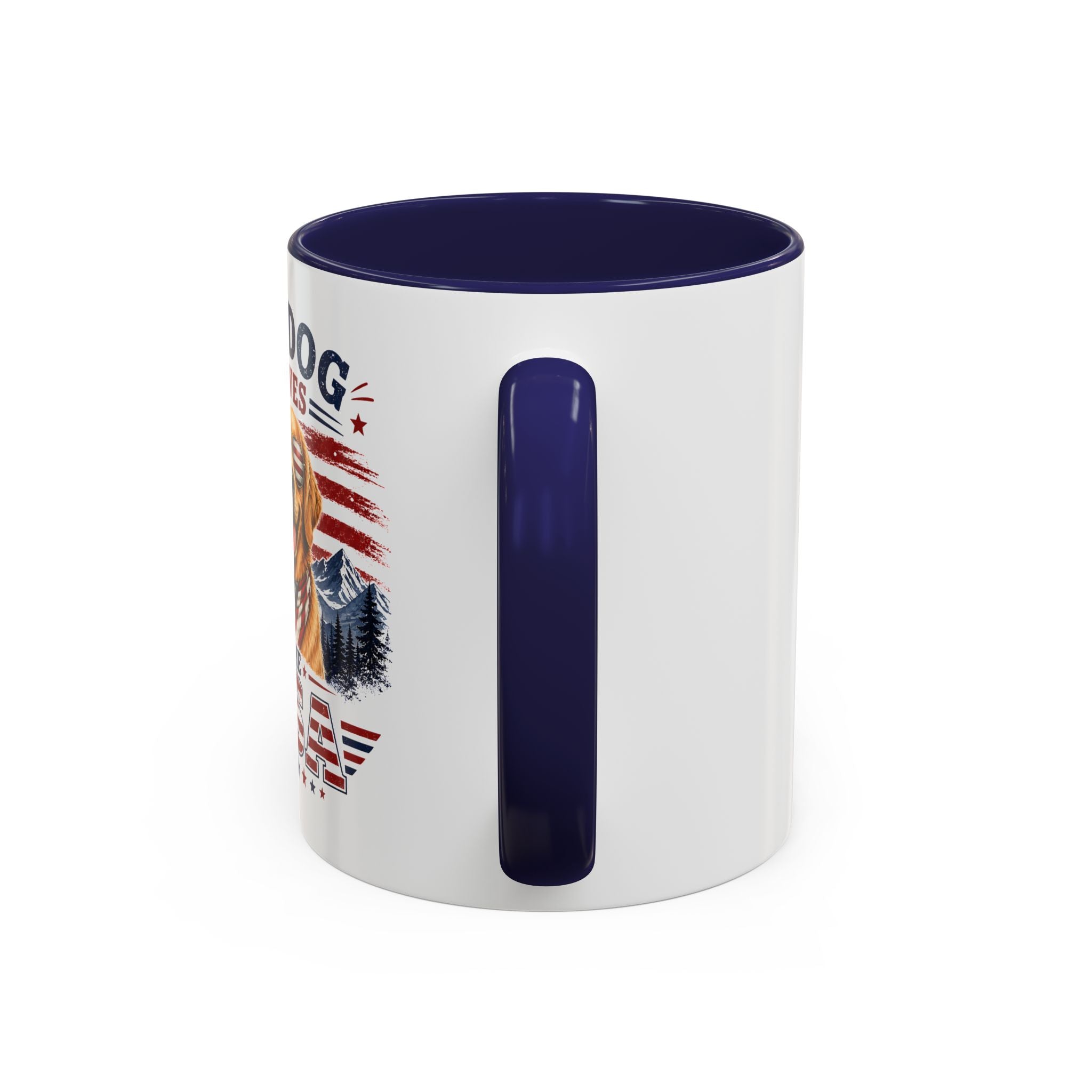 My Dog Loves the USA Accent Coffee Mug — Patriotic Dog Lover Gift