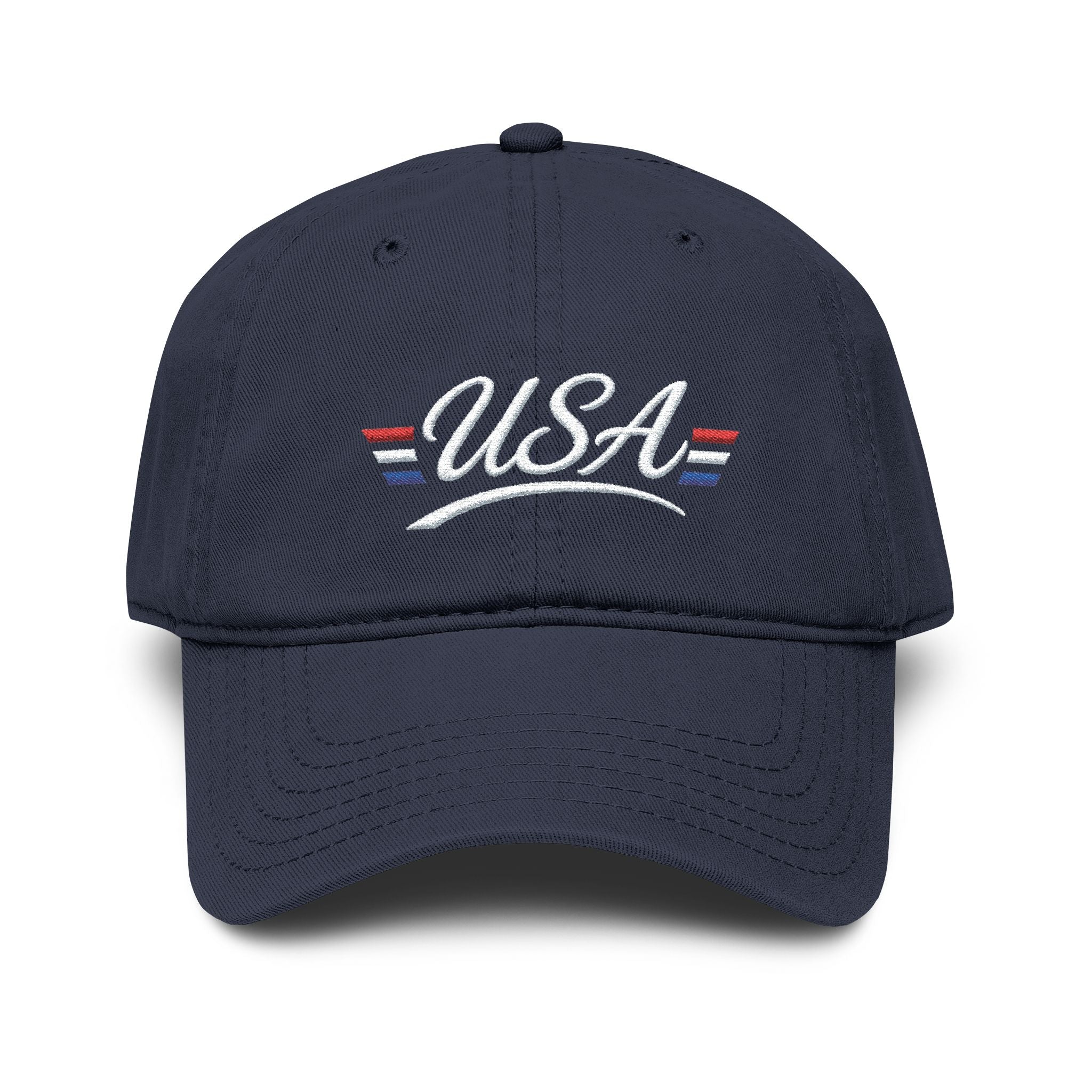USA Patriotic Embroidered Baseball Cap — Vintage Washed