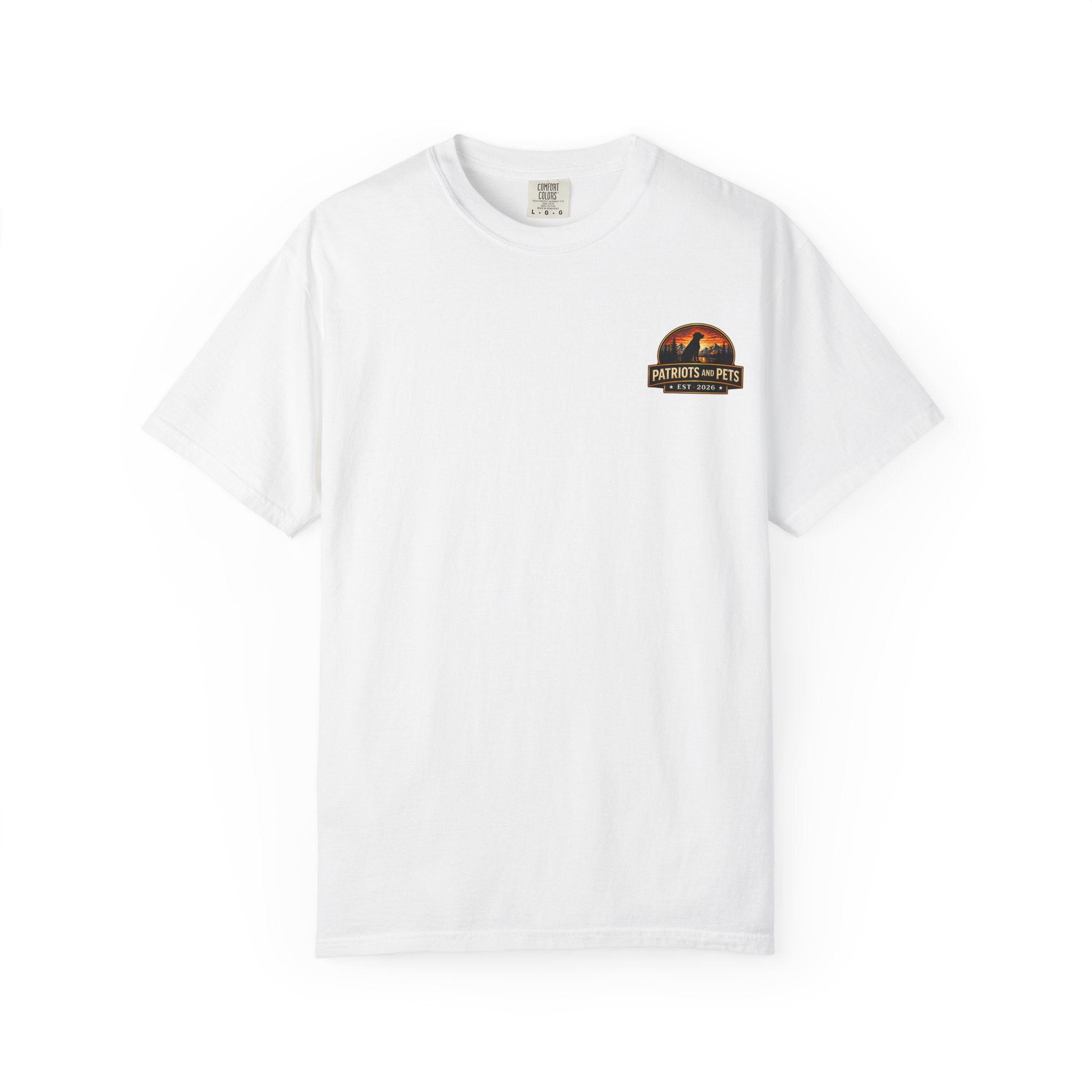 Patriots and Pets T-Shirt – 1776–2026 American Flag & Dog Tribute Tee