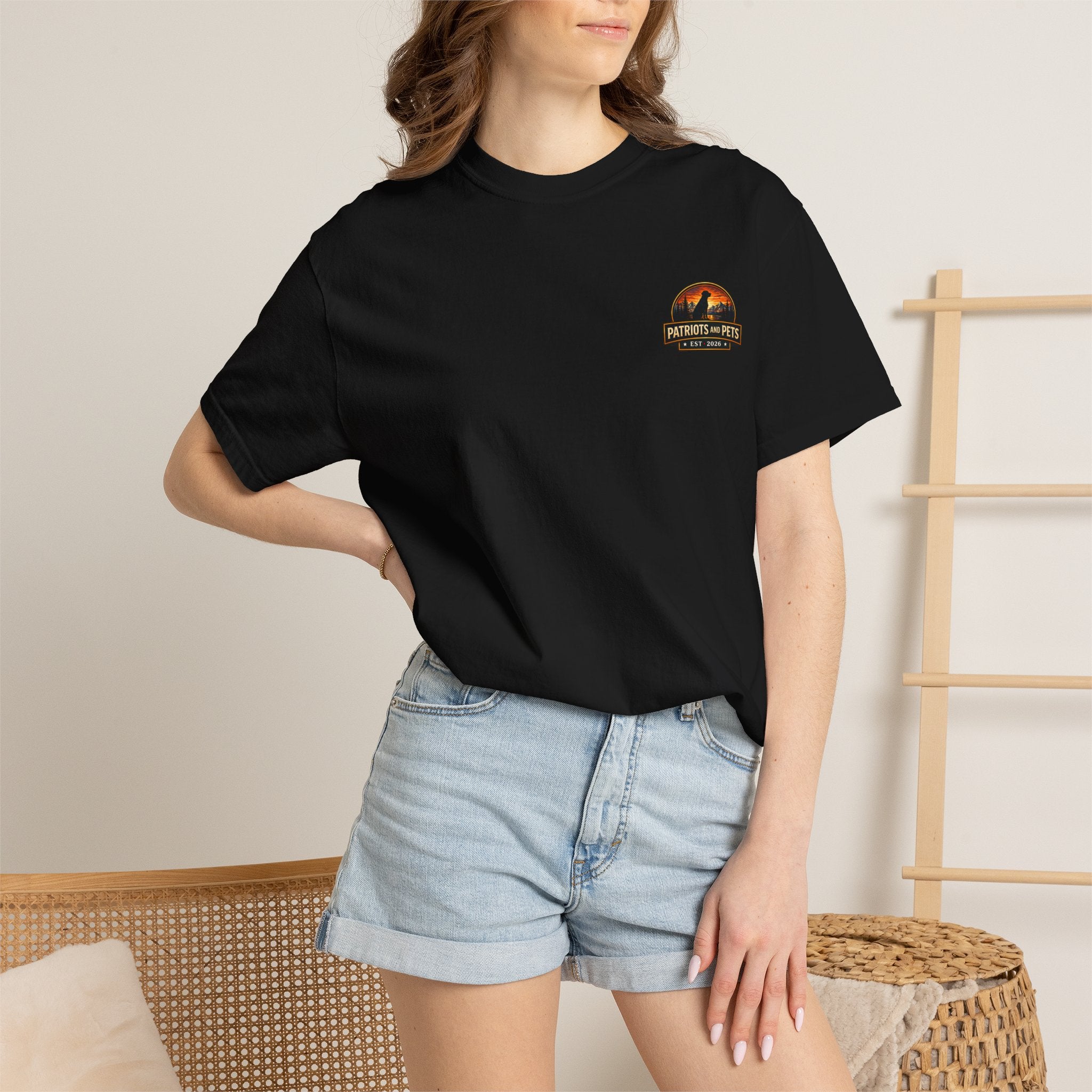 Patriots and Pets T-Shirt – 1776–2026 American Flag & Dog Tribute Tee