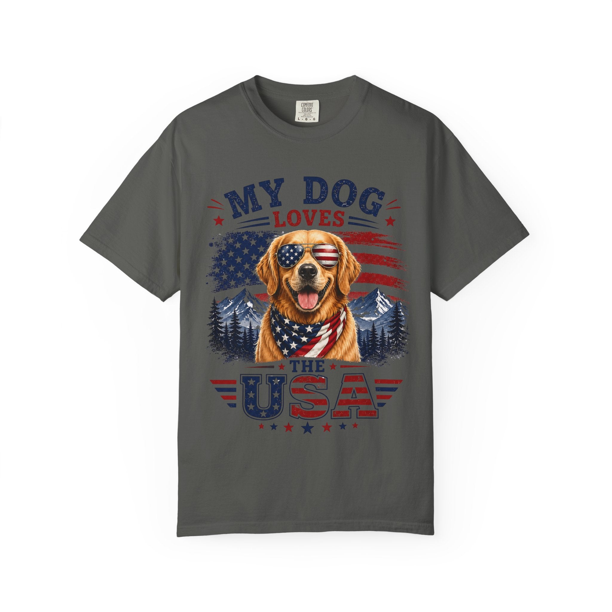 My Dog Loves the USA T-Shirt — Patriotic Golden Retriever Tee