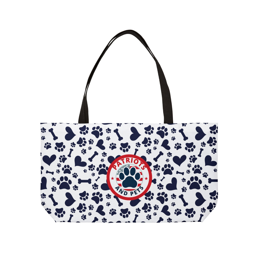 Patriots and Pets Weekender Tote — Paw Print Logo Beach Bag