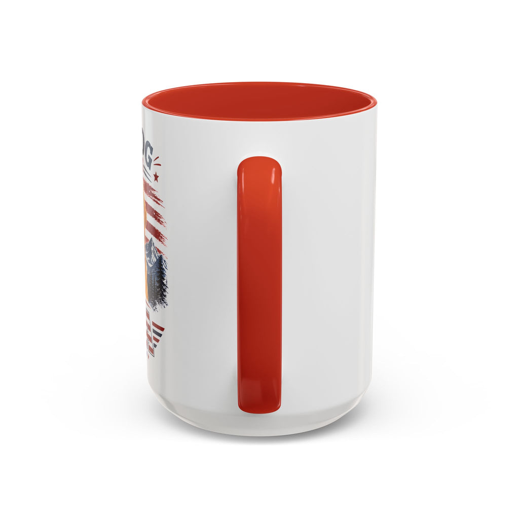 Patriotic Golden Retriever Coffee Mug – "My Dog Loves the USA" Accent Mug