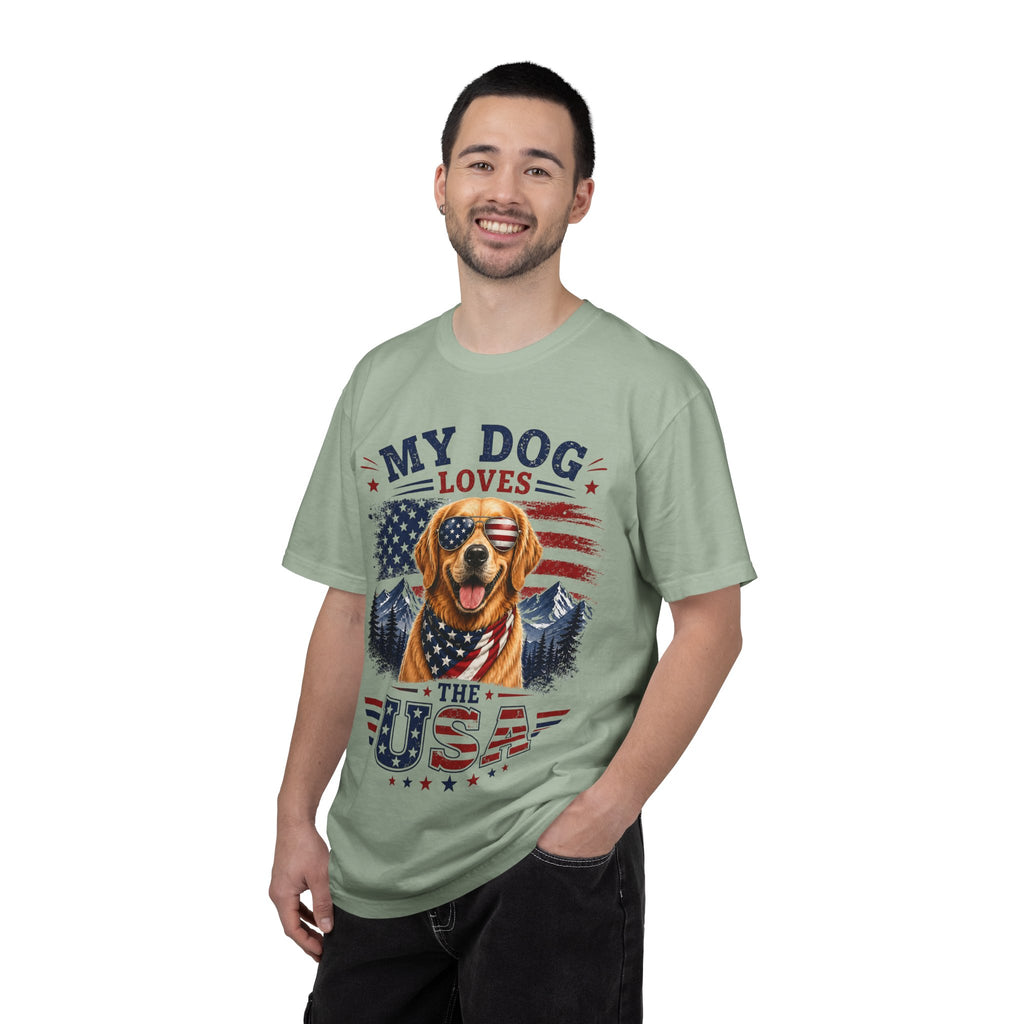 My Dog Loves the USA T-Shirt — Patriotic Golden Retriever Tee