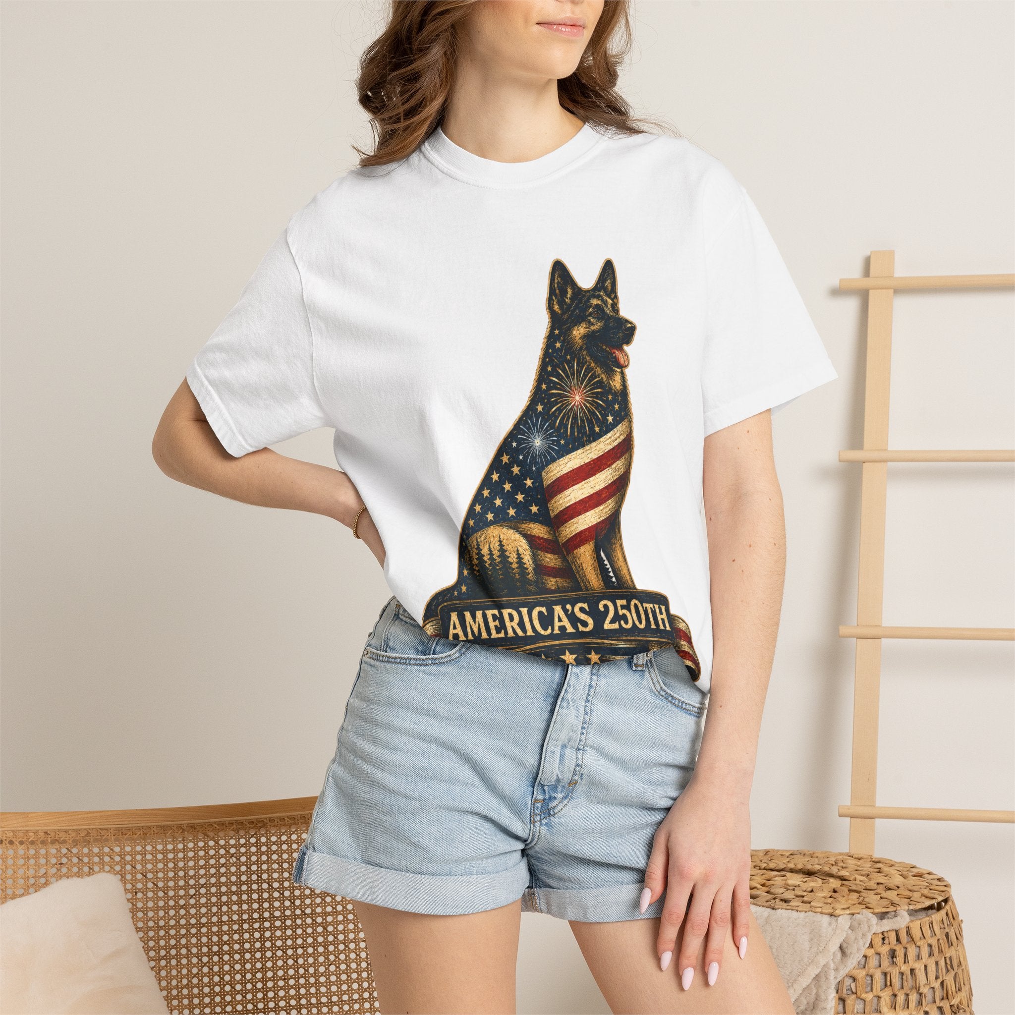 America's 250th German Shepherd T‑Shirt — 1776–2026 Patriotic Dog Tee
