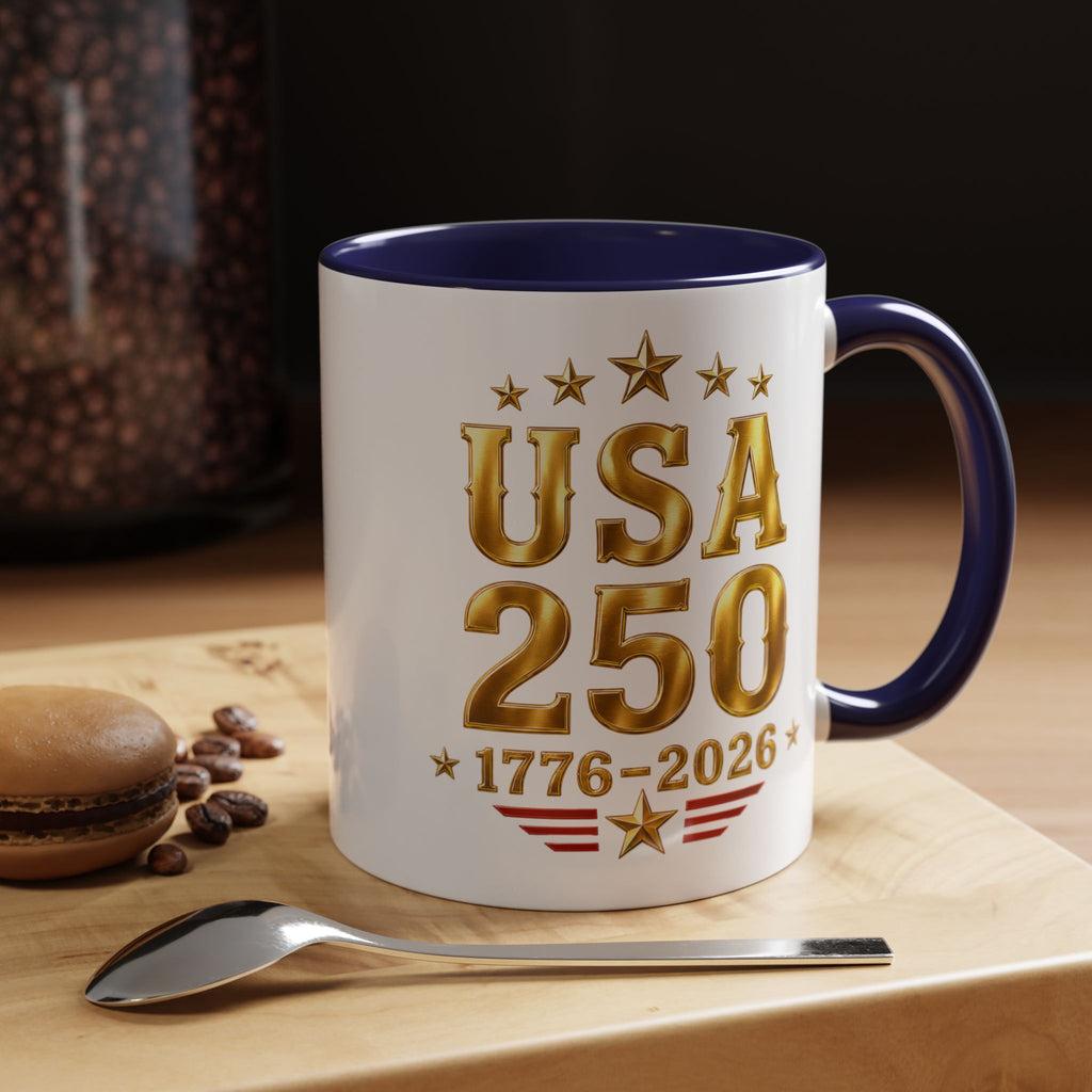 USA 250th Anniversary Coffee Mug – 1776–2026 Patriotic Accent Mug