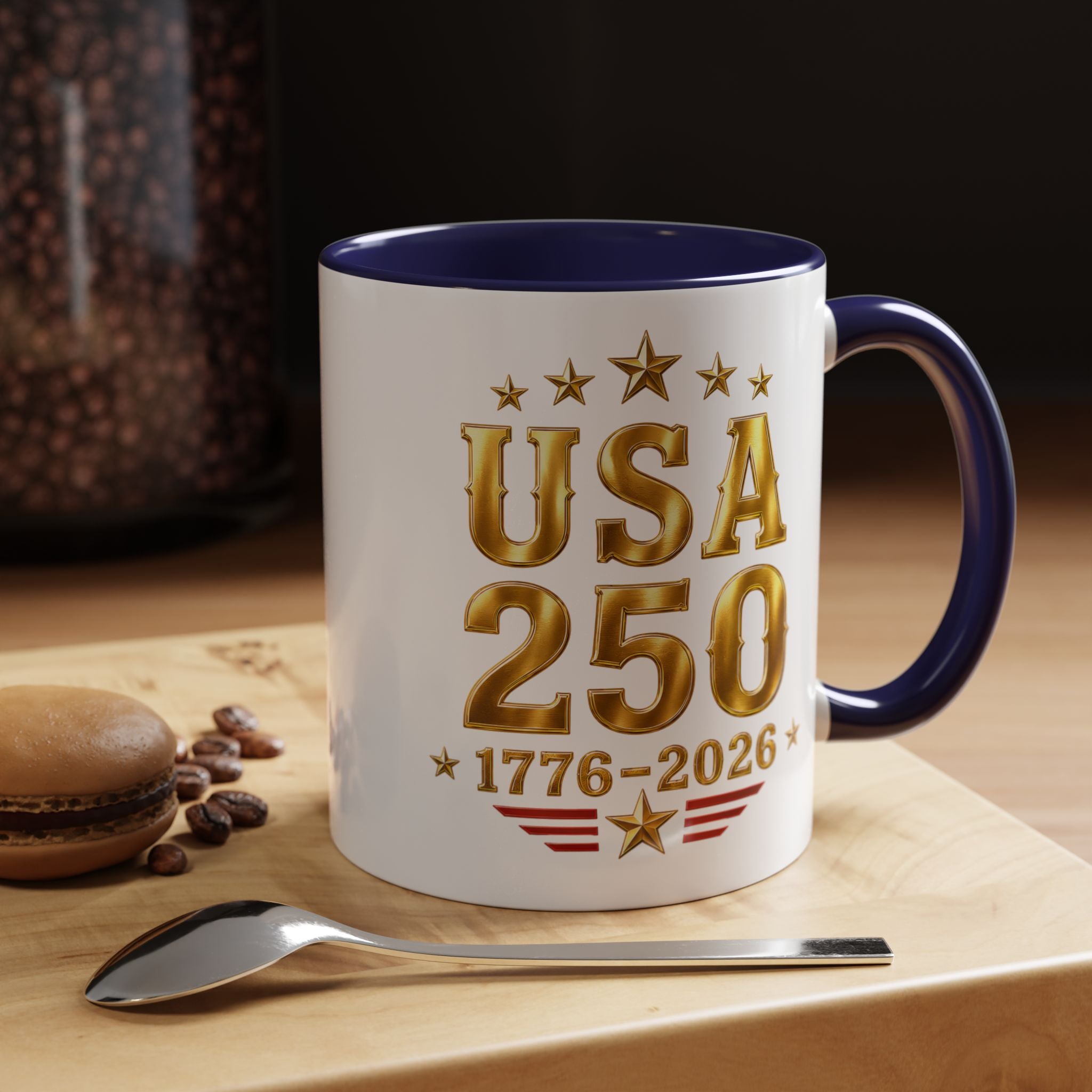 USA 250th Anniversary Coffee Mug – 1776–2026 Patriotic Accent Mug