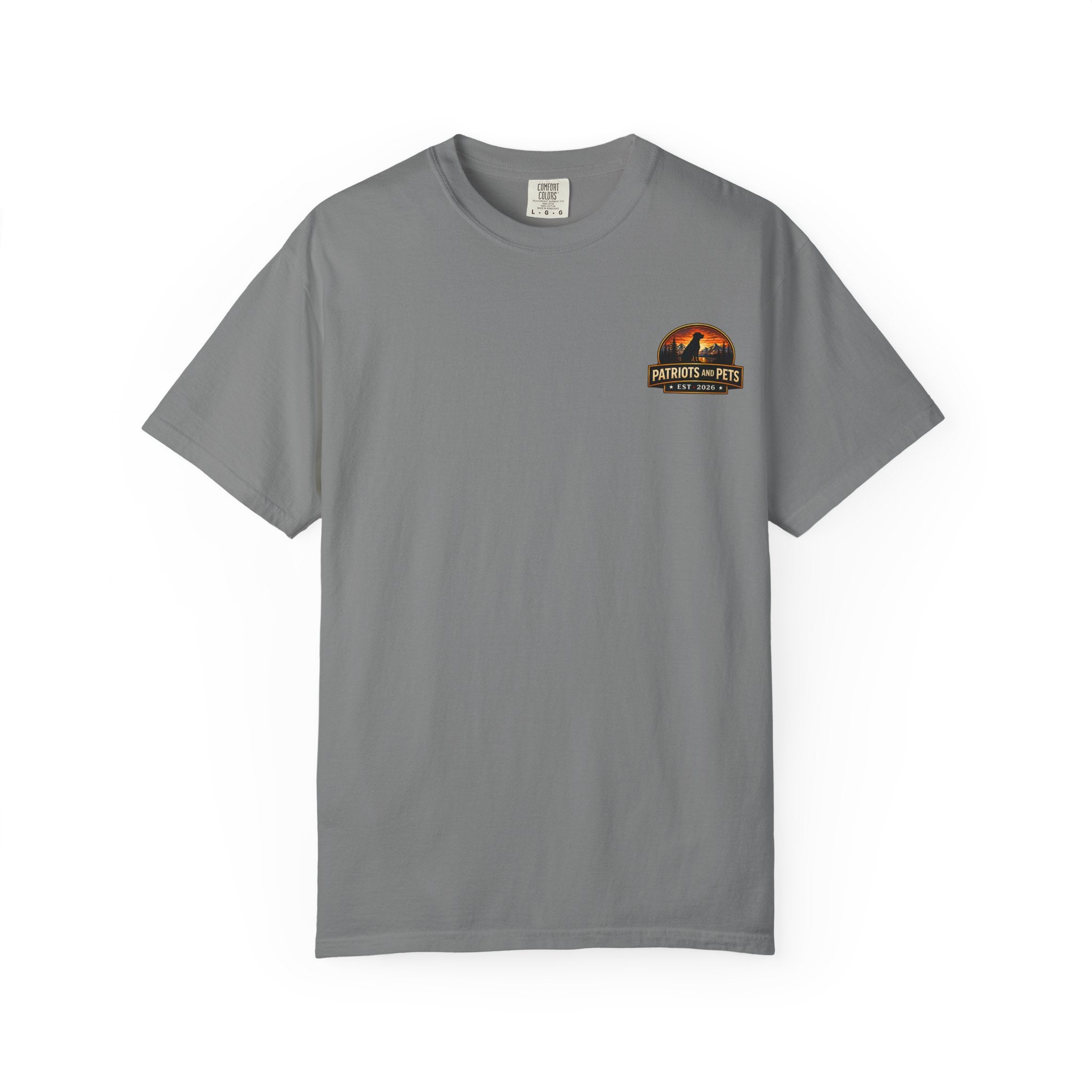 Patriots and Pets T-Shirt – 1776–2026 American Flag & Dog Tribute Tee